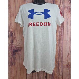 Under Armour Womens Freedom Loose Fit White T-Shirt Medium